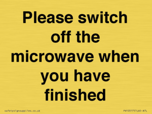 Please switch off the microwave when you have finished